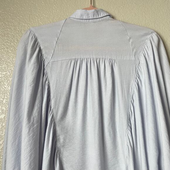 Free People Shirt Dress Womens Small Blue Fade Away Mini Dolman Sleeve Oversized - Picture 8 of 10